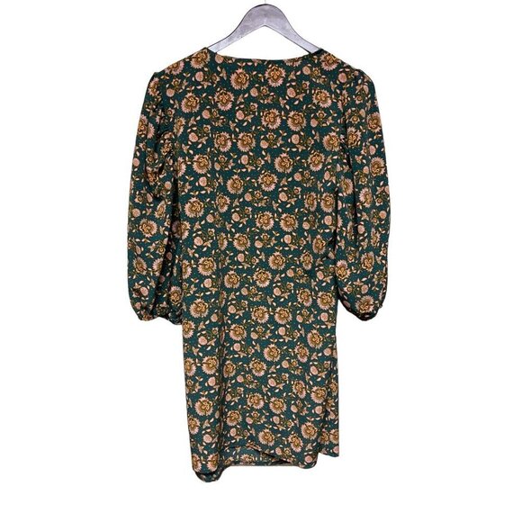 NEW! Topshop Willmor Floral Print Maternity Wrap Dress Green Women's Size 10 - Picture 6 of 11